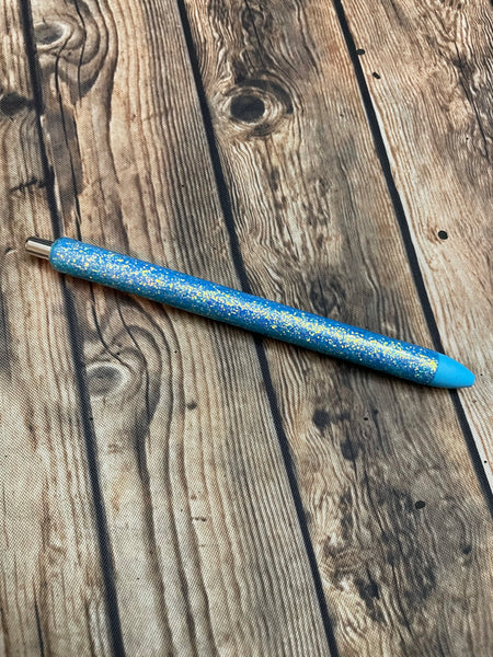 Blue glitter pen