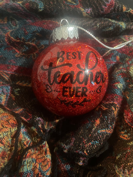 Red Teacher Ornament