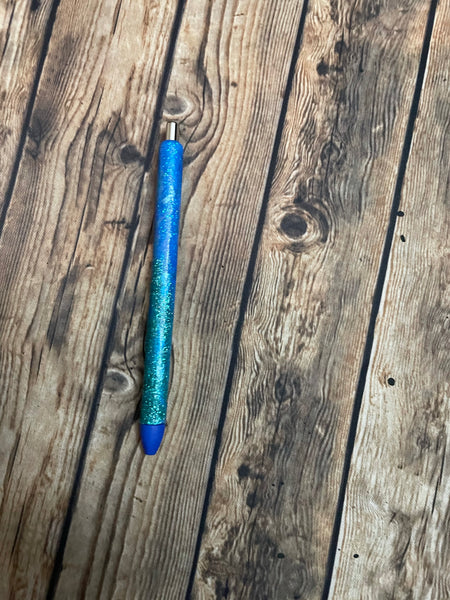 Blue Ombré Swirl glitter pen