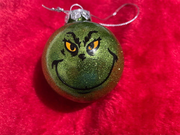 Grinch Glitter Ornament